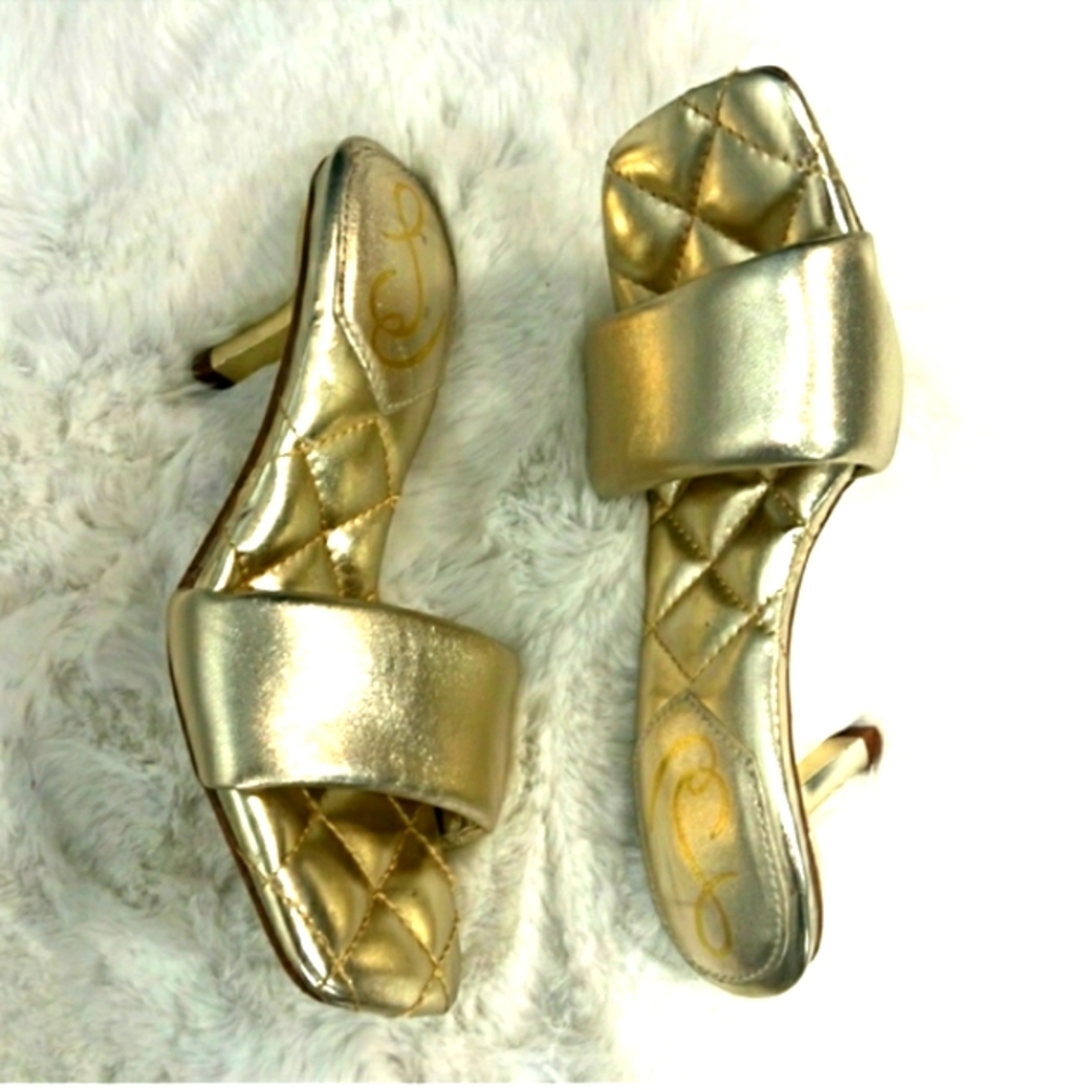 Ssm Edelman shoes Gold Metallic Slides  sz 5.5